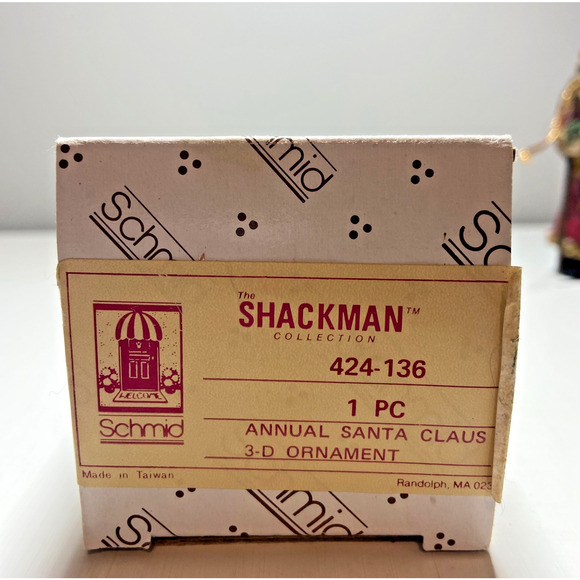 Vintage 1989 Schmid Shackman Collection Annual Santa Clause Ornament 424-136 - Picture 2 of 7